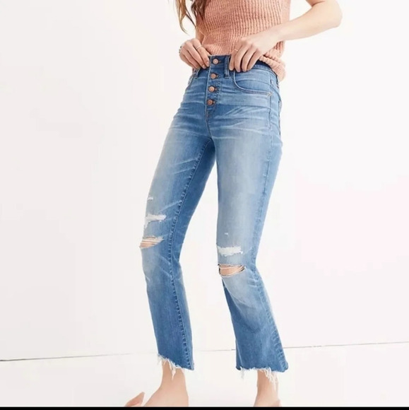 Madewell Cali Demi Distressed Boot Jean - Picture 1 of 7